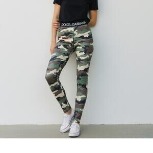 Dolce & Gabbana Camouflage Camo Leggings Size 48 NWT Made in Italy